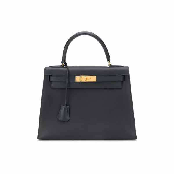 Hermes Kelly 25 Retourne Black Togo Leather Gold Hardware Handbag - Luxury  Souq