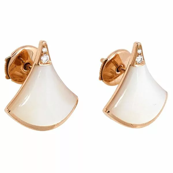 Rose gold DIVAS DREAM Earrings White with 01 ct Diamonds  Bulgari  Official Store