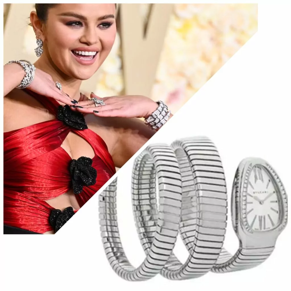 The Best Selena Gomez Wearing a Diamond-Paved Bvlgari Serpenti in recent award event 2024 